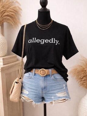 Gildan Black 'allegedly.' Short Sleeve Graphic Tee